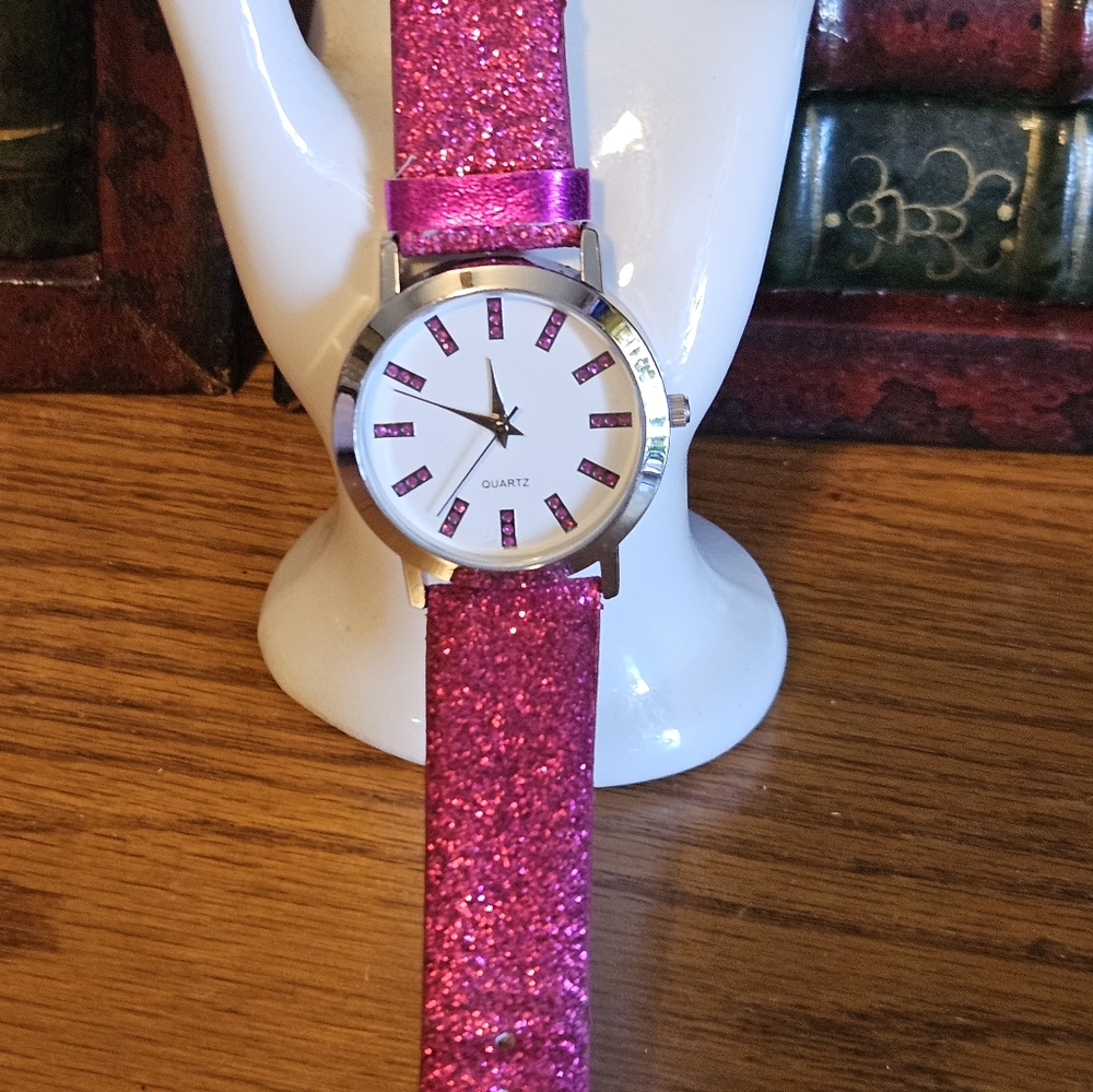 BWC LADIES HOT PINK SPARKLE Wtch